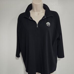 DKNY Size XL Black 1/4 Zip Pullover‎ Stretch Mock Neck